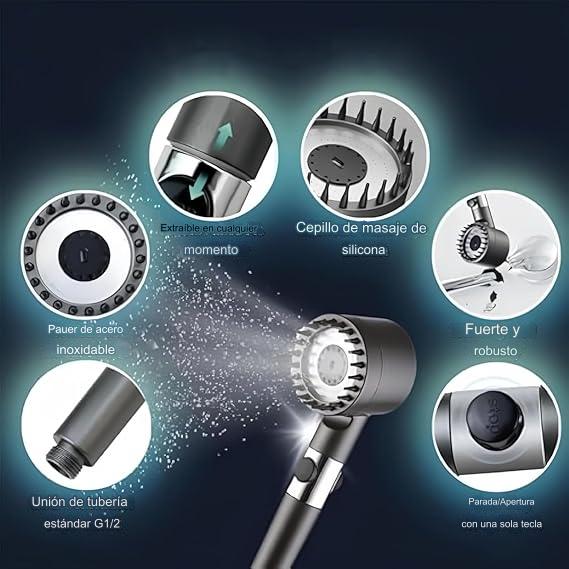 Cabezal de Ducha WaterPRO™ + 3 Filtros gratis + Cepillo Masajeador de regalo (hasta acabar existencias)